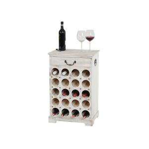 Weinregal Torre T324, Flaschenregal Regal für 20 Flaschen, 76x48x31cm, Shabby-Look, Vintage ~ weiß