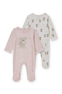 C&A Multipack 2er-Baby-Schlafanzug-Bio-Baumwolle, Rosa, Größe: 56