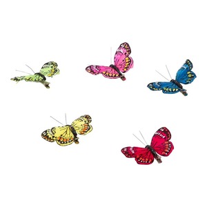 Deko-Schmetterlinge mit Clip, ca. 8x6x2cm, 5er-Pack