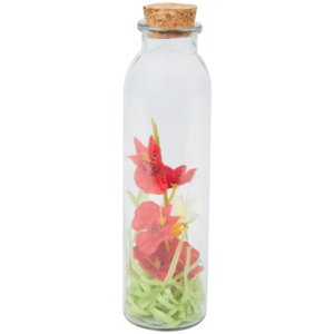 Flasche mit Trockenblumen