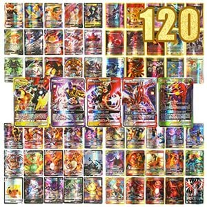 Seoenz 120 Stück Vmax Karten - Vmax Sammelkarten GX Vstar EX Custom Cards Collection - Shiny Rainbow Karte Box für Kinder Keine Wiederholung Englische Version Non Originale