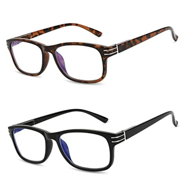 Bild 1 von Madison Avenue 2er-pack Lesebrille, Blaulichtfilter Brille fur Damen und Herren, Rechteck Leser mit Federscharniere,Schwarz/Schildpatt +1.50 dioptrien