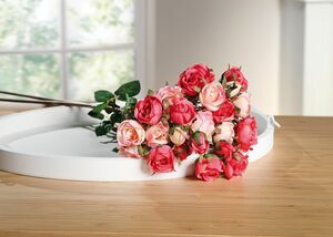 HomeLiving Kunstblume "Rose", 2er Set, Dekozweig, Textilblüten, zeitlos, Wohnaccessoires