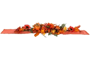 MyFlair Tischläufer Herbst Blumen mit LED, aus Polyester
