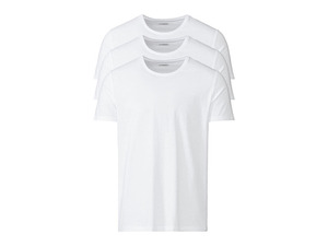 LIVERGY Herren T-Shirt, 3 Stück, körpernah geschnitten, weiß