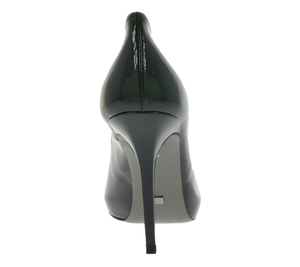 CR7 CRISTIANO RONALDO Tango Damen Lackleder-Pumps Stilettos mit Logo Metall-Applikation Made in Portugal Schwarz