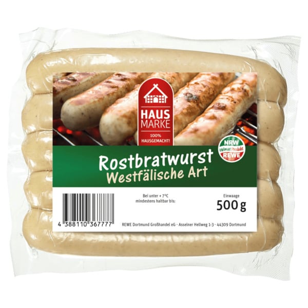 Bild 1 von REWE Westfälische Rostbratwurst 500g