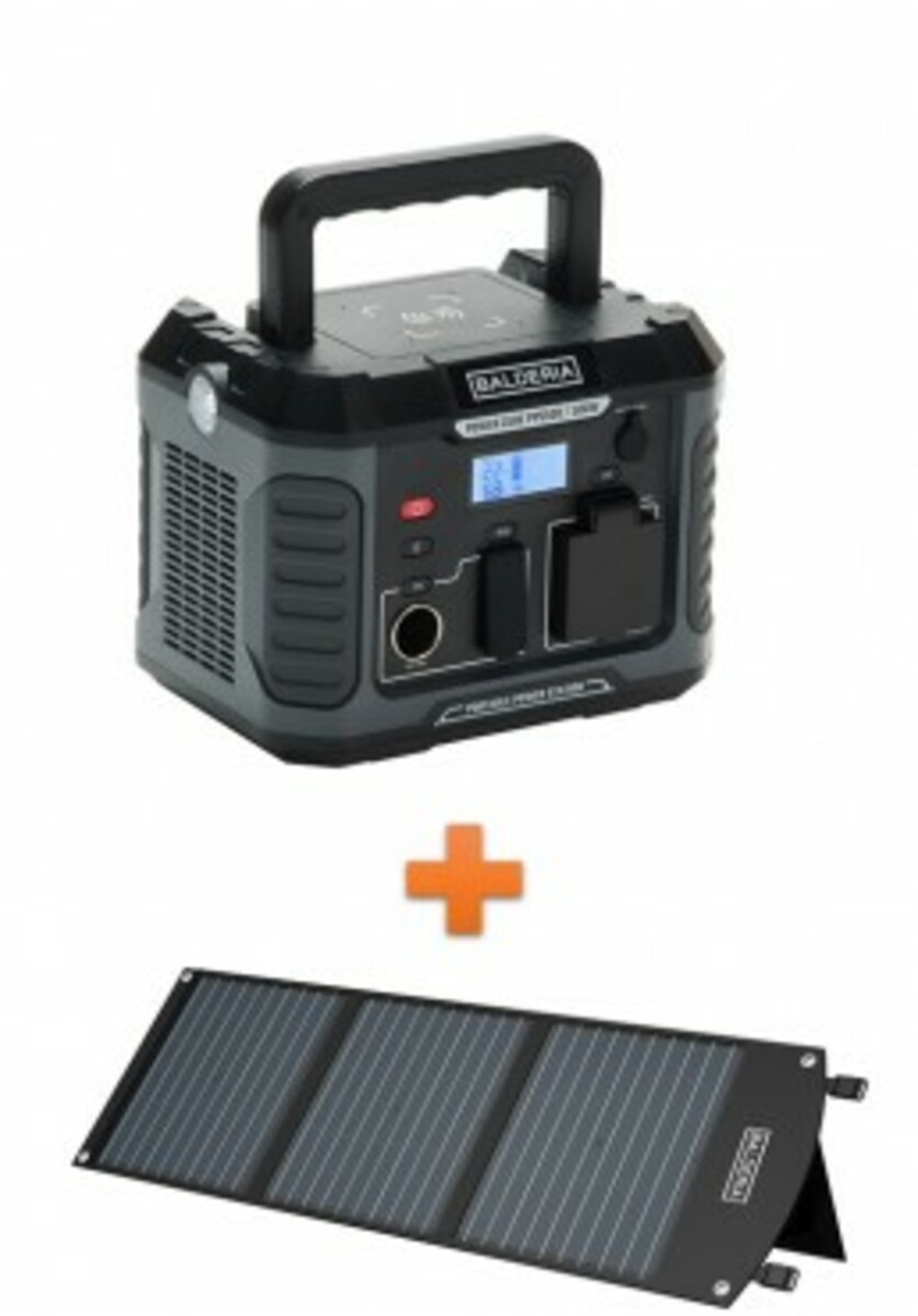 Bild 1 von Balderia Powerstation + Solarpanel Solar Power Set PS500-60 Tragbare Powerstation 400 Wh + Solarpanel 60 Watt
