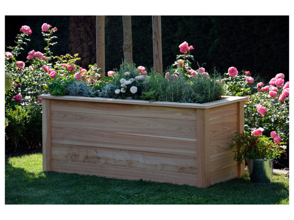 Bild 2 von dobar Hochbeet Pflanzkasten, Größe L, aus Holz, mit Pflanzvlies