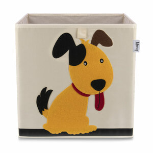 Lifeney Aufbewahrungsbox Hund, beige, 33x33x33cm