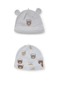 C&A Multipack 2er-Baby-Mütze-Bio-Baumwolle, Weiß, Größe: 44-45