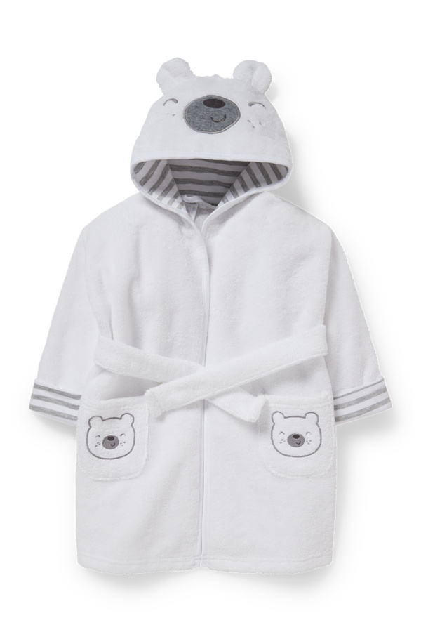 Bild 1 von C&A Baby-Bademantel mit Kapuze, Weiß, Größe: 80-86