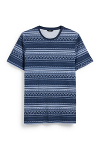 C&A T-Shirt-gemustert, Blau, Größe: XS