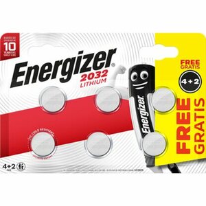 Energizer Lithium CR-Typ 2032 3 V 4er Pack + 2 gratis