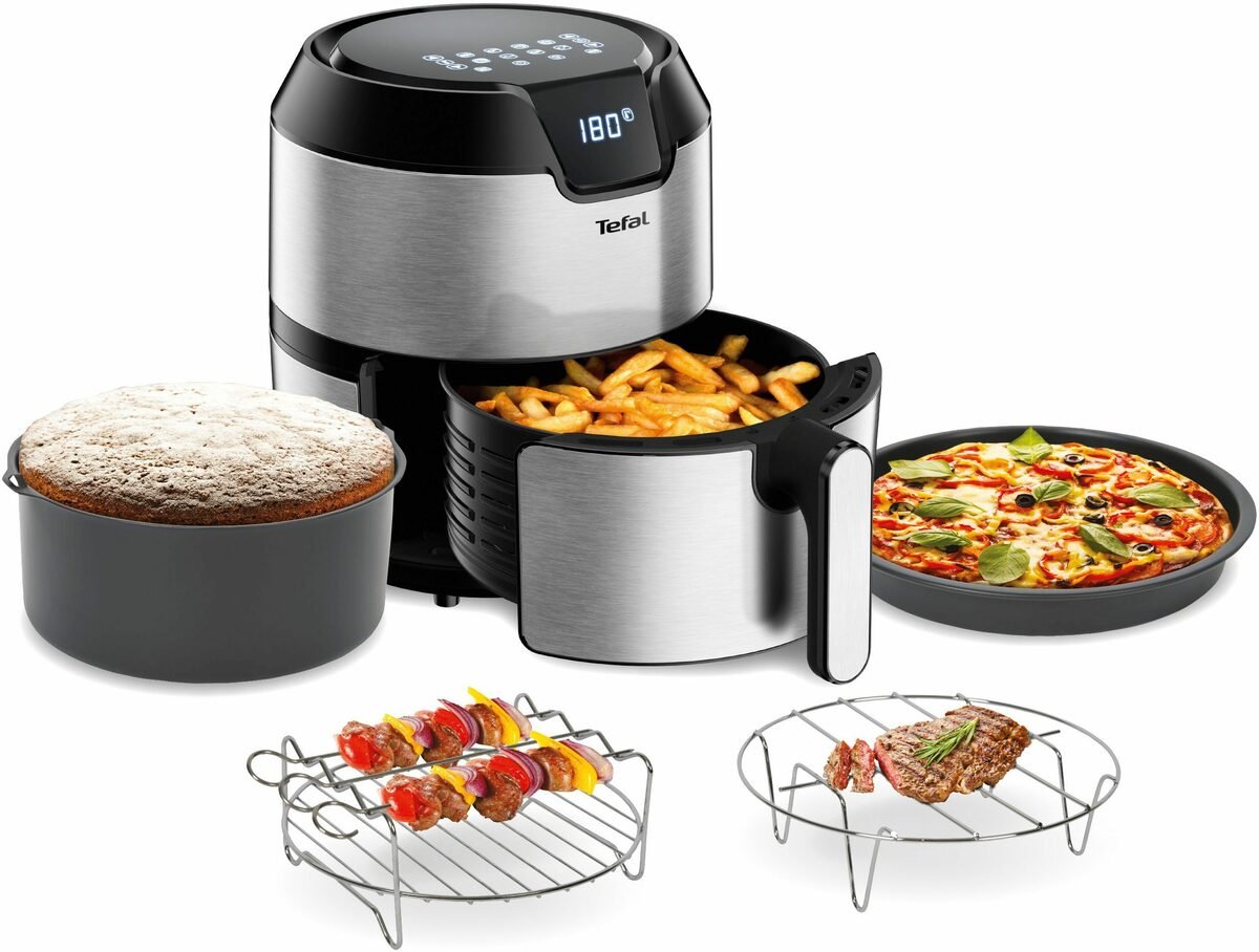 Tefal Heißluftfritteuse EY401D.HERO Easy Fry Deluxe, 1500 W, Mit ...