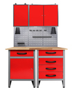 Bild 1 von Kraft Werkzeuge Werkstatt Set Entdecker 120 cm 2 Schränke LED rot