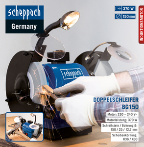 Scheppach Schleifmaschine BG150  0.375 kW  230V/50Hz