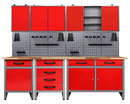Bild 1 von Kraft Werkzeuge Werkstatt Set Bastler 240 cm 3 Schränke rot