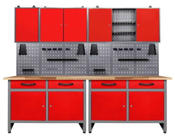 Bild 1 von Kraft Werkzeuge Werkstatt Set Werner 240 cm 3 Schränke rot