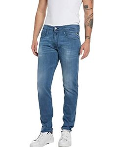 Replay Herren Jeans Anbass Slim-Fit mit Power Stretch, Blau (Medium Blue 009), W33 x L36