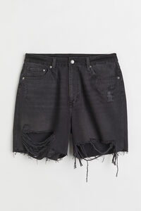 H&M+ Mom Jeansshorts Comfort High in Größe 54. Farbe: Black