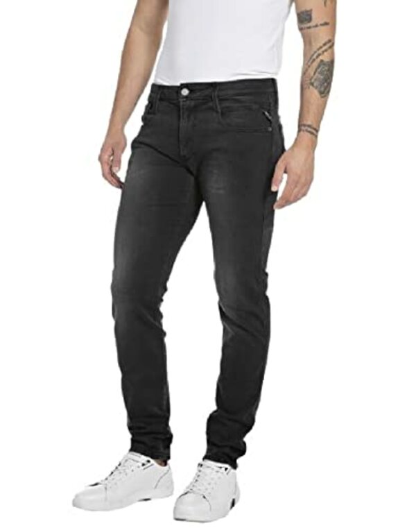 Bild 1 von Replay Herren Jeans Grover Straight-Fit mit Stretch, Schwarz (Black 098), W38 x L34
