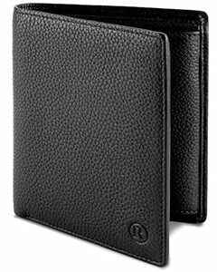 RUTAKO® Leder Geldbörse Herren mit RFID Schutz I Portemonnaie Groß mit Münzfach I 12 Fächer I Echtleder Geldbeutel für Männer I Brieftasche Wallet Portmonee Schwarz