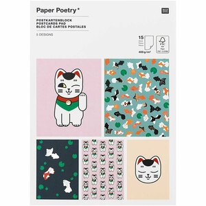 Paper Poetry Postkartenblock Jardin Japonais 12,5x17,6cm