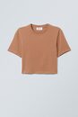 Bild 1 von Weekday Mini-Crop-Top Terracotta, T-Shirt in Größe XS. Farbe: Dusty brown