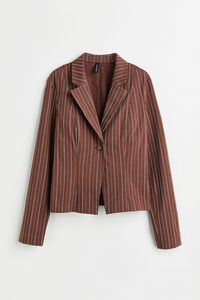 H&M Taillierter Blazer Dunkelbraun/Nadelstreifen, Blazers in Größe XL. Farbe: Dark brown/pinstriped
