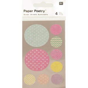 Paper Poetry Washi Sticker pastell rund 4 Bogen