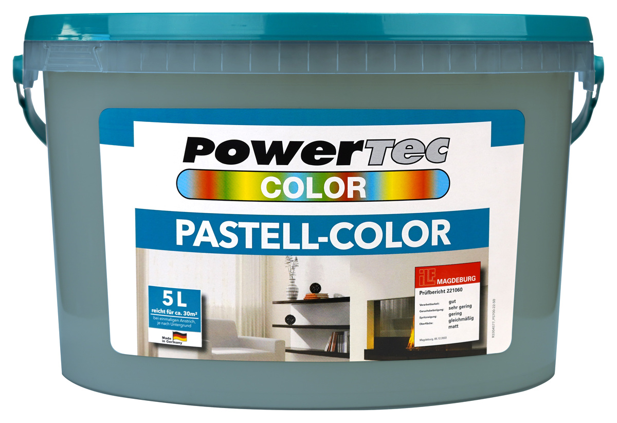 Bild 1 von Powertec Color Pastell-Color Wandfarbe - ca. 5 Liter, samtgrau