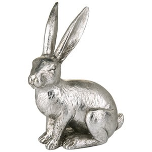 Großer Deko-Hase in Silber-Optik