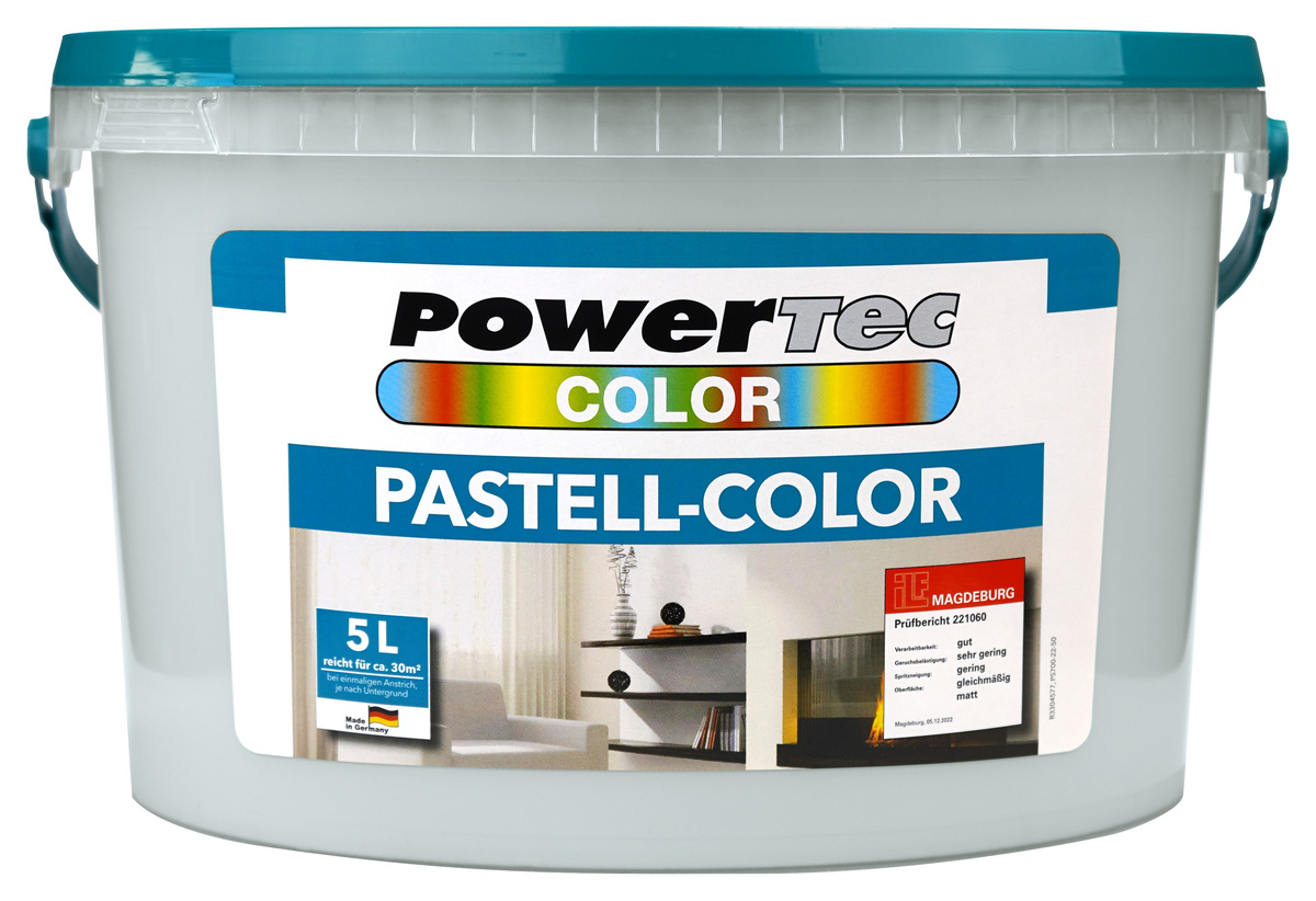 Bild 1 von Powertec Color Pastell-Color Wandfarbe - ca. 5 Liter, platin