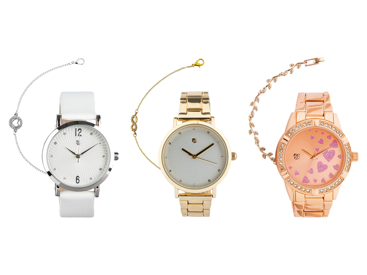 AURIOL Damen ArmbanduhrSchmuckset, 2teilig, mit Armband von Lidl ansehen!
