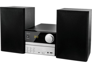PEAQ PMS310BT-SL Micro Hifi System (CD/ MP3/ CD-R/CD-RW, Schwarz/Silber)