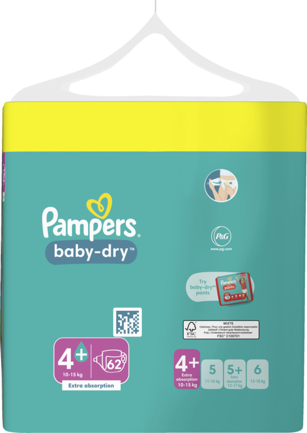 Bild 1 von Pampers Baby Dry Windeln Gr.4+ (10-15kg) Big Pack