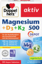 Bild 1 von Doppelherz Magnesium 500 + D3 + K2 Depot