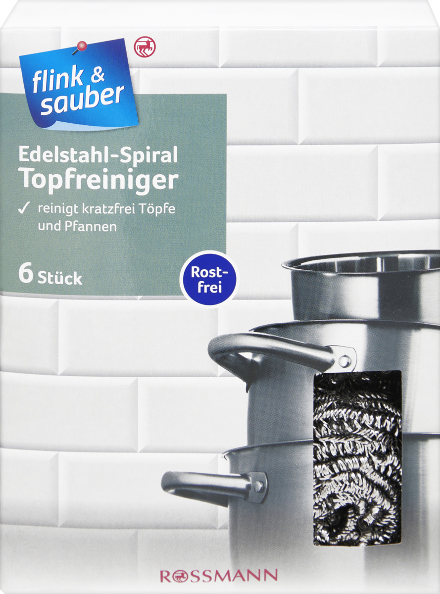 Bild 1 von flink & sauber Edelstahl-Spiral Topfreiniger