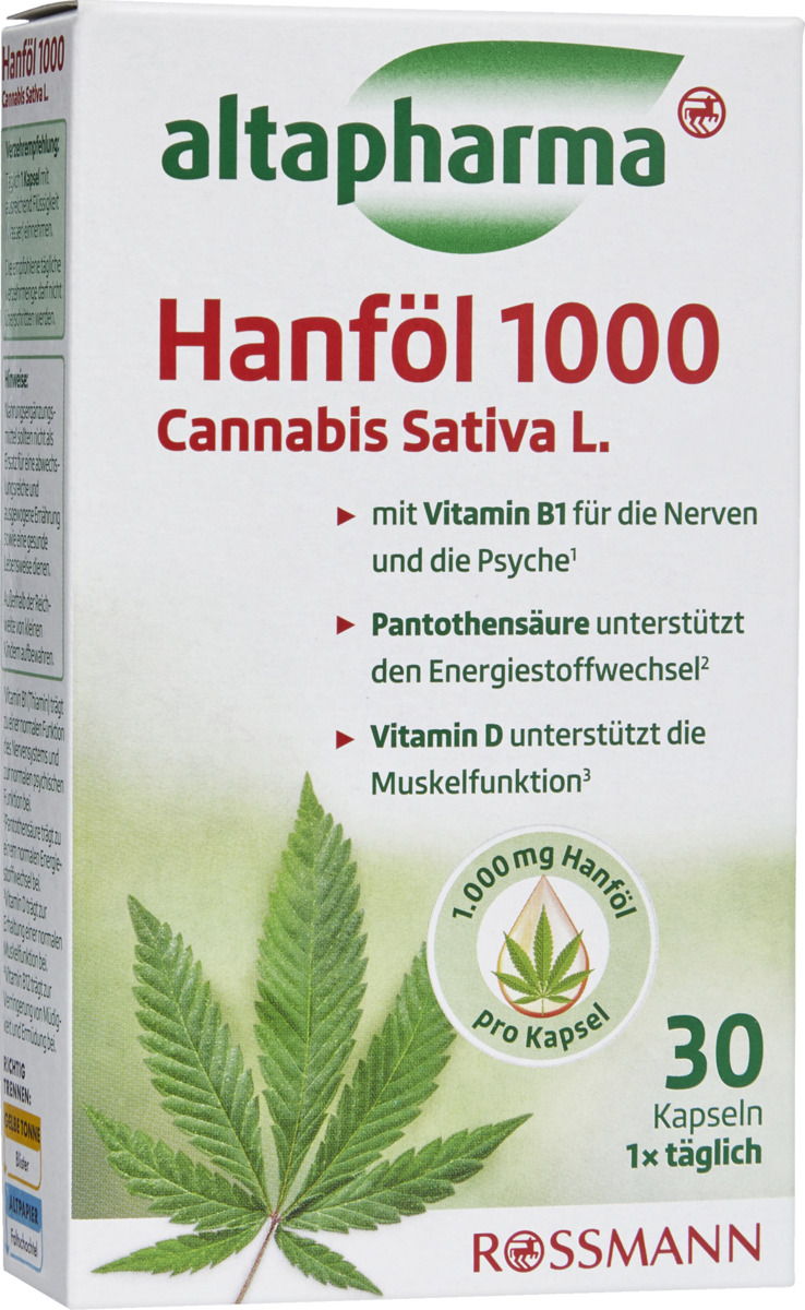 Bild 1 von altapharma Hanföl 1000 Cannabis Sativa L.