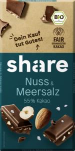 share Bio Schokoladentafel Nuss & Meersalz