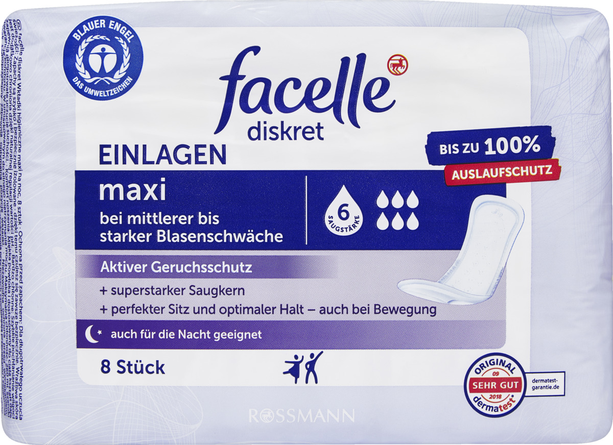 Bild 1 von facelle diskret Hygiene-Einlagen maxi Nachtschutz