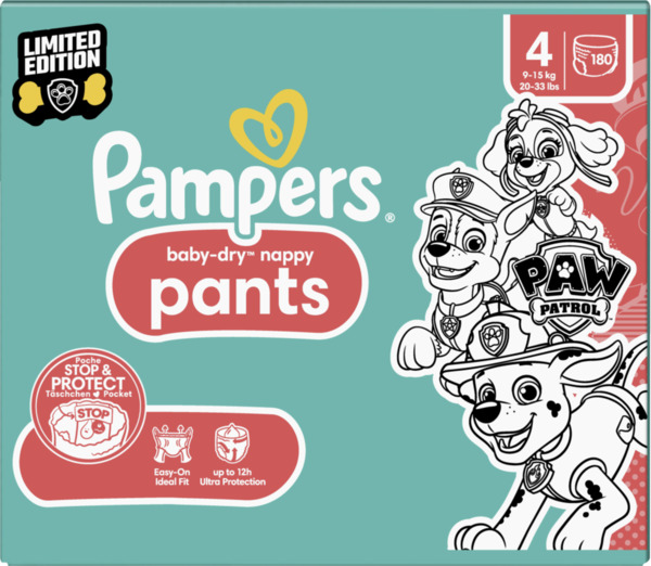 Bild 1 von Pampers Baby Dry Nappy Pants Gr.4 (9-15kg) Monatsbox Paw Patrol