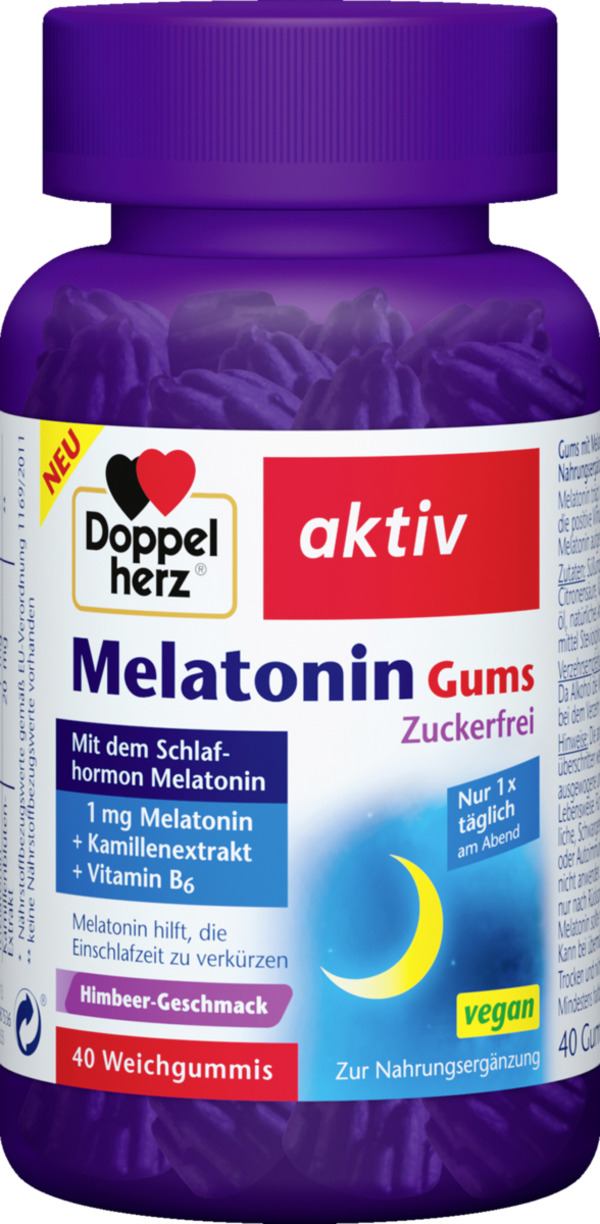 Bild 1 von Doppelherz Melatonin Gums zuckerfrei Himbeergeschmack