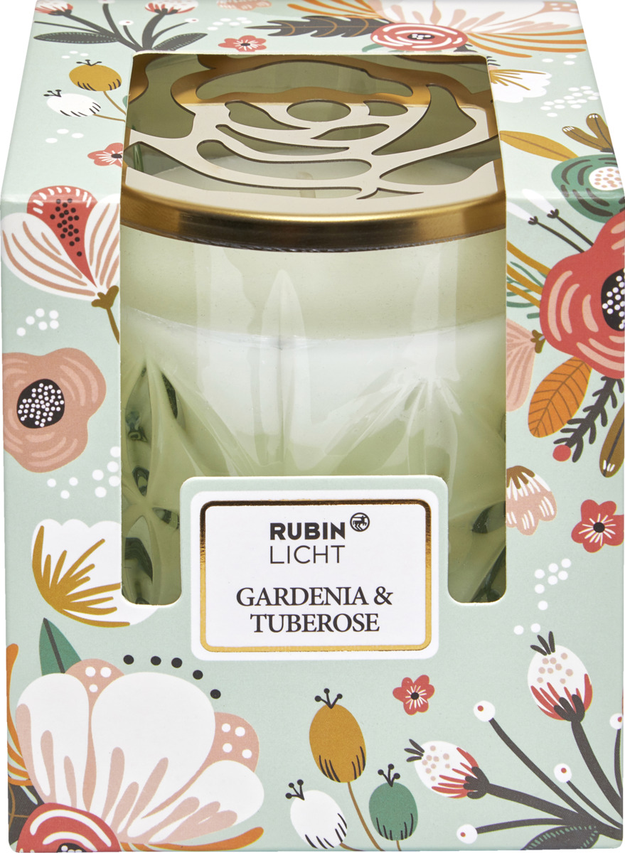 Bild 1 von Rubin Licht Duftglas Mit Golddeckel Gardenia & Tuberose