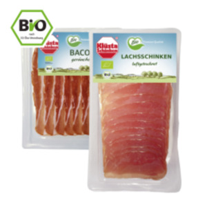 Deutscher Bio-Bacon, Lachs-, Rohschinken