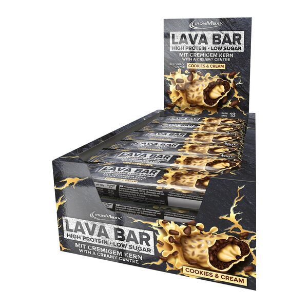 Bild 1 von IronMaxx 35% Protein Lava Bar Cookies & Cream 40 g, 18er Pack