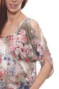 Aniston by BAUR Blusen-Shirt farbenfrohe Damen Sommer-Bluse mit floralem Allover-Druck Khaki