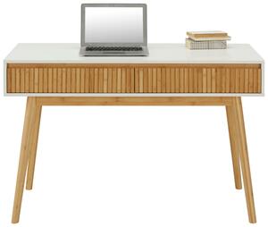 Schreibtisch in Naturfarben/Weiß