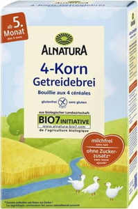 Alnatura Bio 4-Korn Getreidebrei ab dem 5.Monat 250G